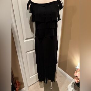 Black fringed SKIRT & TOP with shawl (3 pieces)